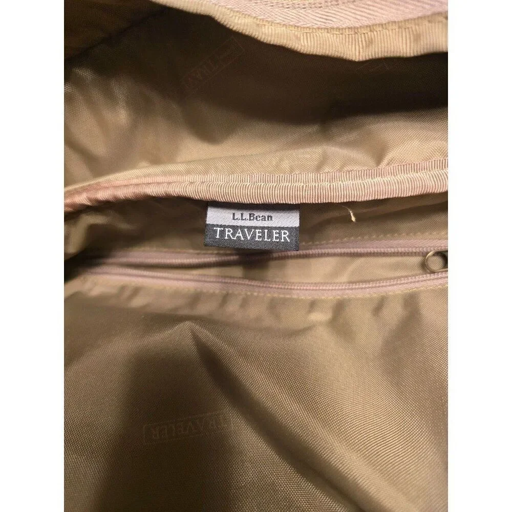 L.L. Bean VTG Traveler Tweed Duffle Carry On Luggage Weekender Bag LTHR Trim